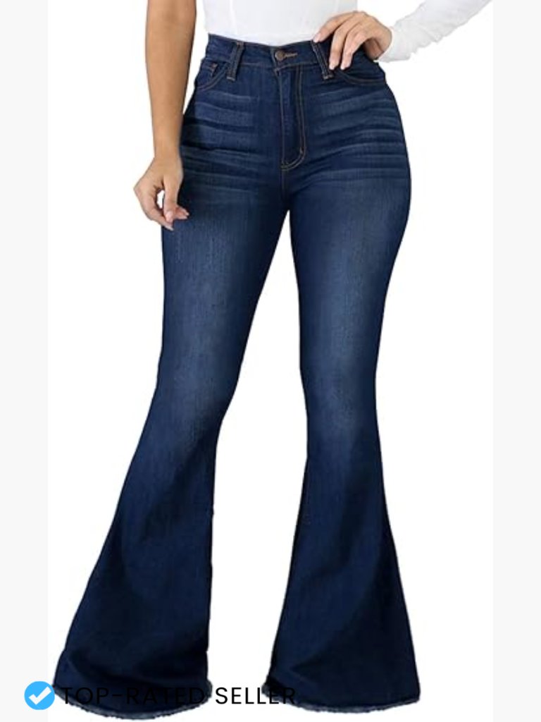 High Rise Flared Bell Bottom Jeans Ripped Destroyed Denim Stretchy Y2k